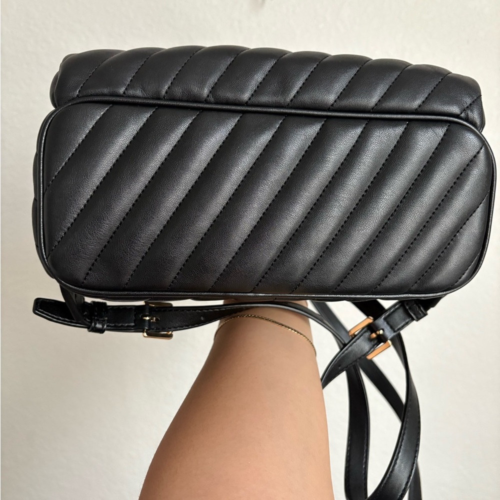 Michael Kors Erin Quilted Black Backpack with Gold Details - Picture 5 of 5